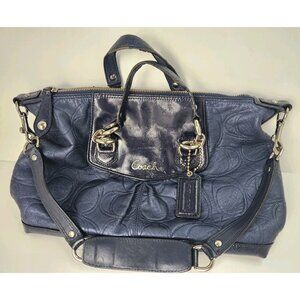 Coach Ashley Blue Patent Leather Satchel Handbag Purse F19449